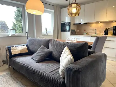 Küche/Küchenzeile in der Unterkunft Ferienhaus Haffliebe