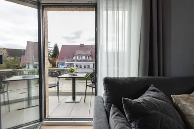 Ein Sitzbereich in der Unterkunft Sturmfrei Suite 8