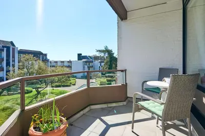 Ein Balkon oder eine Terrasse in der Unterkunft Sanibel Travemünde