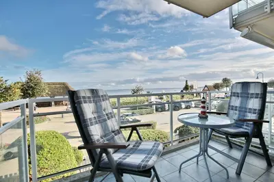 Ein Balkon oder eine Terrasse in der Unterkunft Stranddomizil Stranddomizil Appartement 7