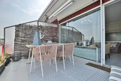 Ein Balkon oder eine Terrasse in der Unterkunft Am Kardohr 5 Appartement Weitblick