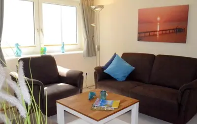 Ein Sitzbereich in der Unterkunft Maris Ferienwohnung Nr 48