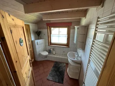 Ein Badezimmer in der Unterkunft FeWo Wardersee