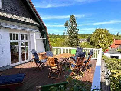 Ein Balkon oder eine Terrasse in der Unterkunft Sachsenhof Villa Kunterbunt