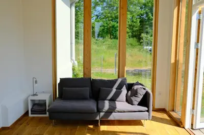 Ein Sitzbereich in der Unterkunft Gutshaus KVH FeWo Priwall