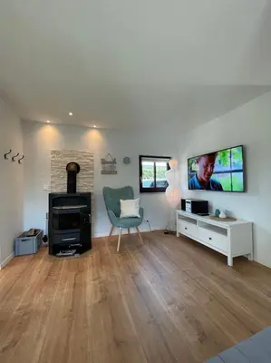 TV/Unterhaltungsangebot in der Unterkunft Haffkrug Beach Bungalow