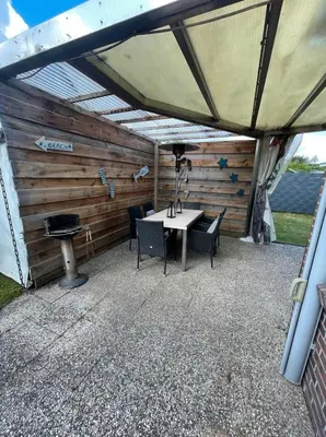 Ein Patio oder anderer Außenbereich in der Unterkunft Haffkrug Beach Bungalow