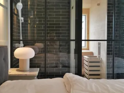 Ein Bett oder Betten in einem Zimmer der Unterkunft Tiny Loft Obj 37 2-4 Personen strandnah WLAN