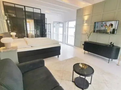 TV/Unterhaltungsangebot in der Unterkunft Tiny Loft Obj 37 2-4 Personen strandnah WLAN