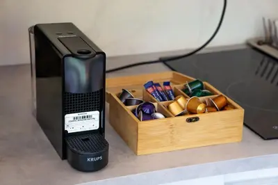 Kaffee-/Teezubehör in der Unterkunft Studio Apartment am Kurpark