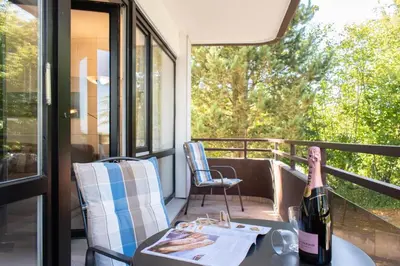 Ein Balkon oder eine Terrasse in der Unterkunft Ferienwohnung Strandleben