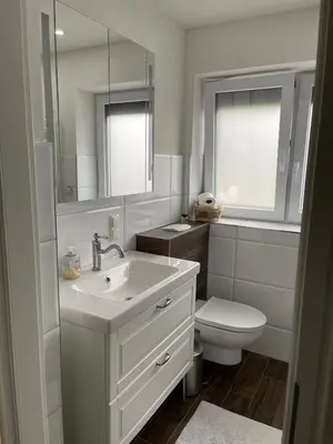 Ein Badezimmer in der Unterkunft Wohnen im Reihenhaus auf Zeit in Lübeck