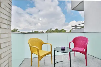 Ein Balkon oder eine Terrasse in der Unterkunft Haus Sommertraum Haus Sommertraum, Appartement 5 