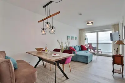 Ein Sitzbereich in der Unterkunft Haus Sommertraum Haus Sommertraum, Appartement 6 