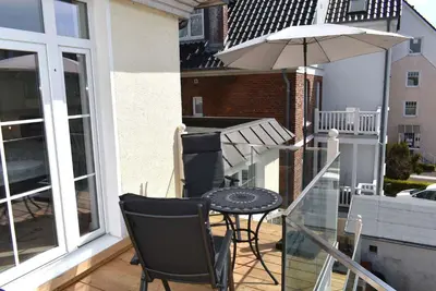 Ein Balkon oder eine Terrasse in der Unterkunft Villa Seestern Ferienwohnung Nr 04