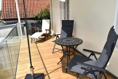 Ein Balkon oder eine Terrasse in der Unterkunft Villa Seestern Ferienwohnung Nr 06
