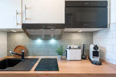 Küche/Küchenzeile in der Unterkunft Appartement Strandluft