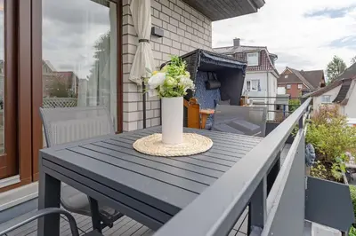 Ein Balkon oder eine Terrasse in der Unterkunft Seestraße 24 Meeresglück