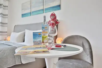 Ein Sitzbereich in der Unterkunft Residenz am Kurpark Residenz am Kurpark Appartement 5