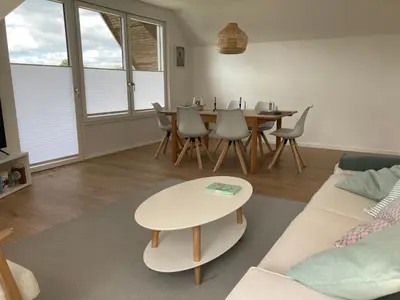 Ein Sitzbereich in der Unterkunft Ferienwohnung kleines Glück