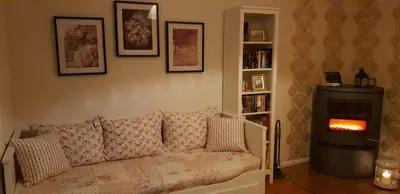 Ein Sitzbereich in der Unterkunft Ferienwohnung Madlein