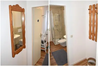 Ein Badezimmer in der Unterkunft Am Rosenhain 11 Ferienwohnung Nr 01