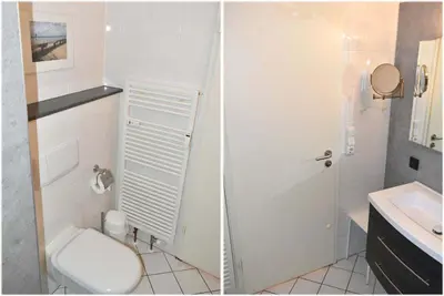 Ein Badezimmer in der Unterkunft An der Seebrücke Ferienwohnung Nr 30