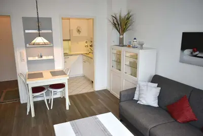 Ein Sitzbereich in der Unterkunft An der Seebrücke Ferienwohnung Nr 30