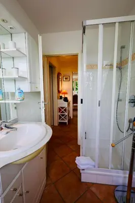 Ein Badezimmer in der Unterkunft Drosselweg 4 Apartment 4