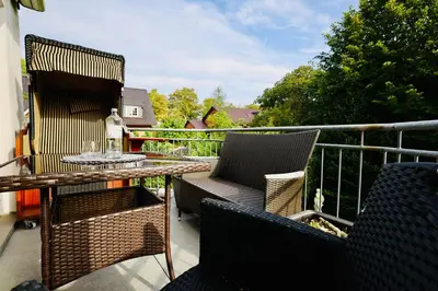 Ein Balkon oder eine Terrasse in der Unterkunft Drosselweg 4 Apartment 4