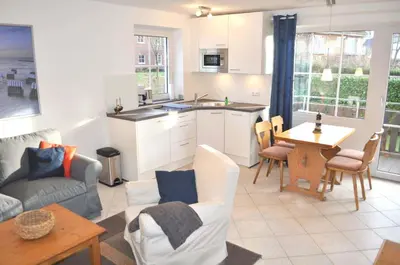 Küche/Küchenzeile in der Unterkunft Haus Windrose Ferienwohnung Nr 01