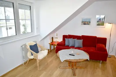 Ein Sitzbereich in der Unterkunft Haus Windrose Ferienwohnung Nr 16