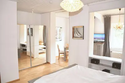 Ein Bett oder Betten in einem Zimmer der Unterkunft Landhaus Köppen Ferienwohnung Nr 03
