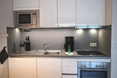 Küche/Küchenzeile in der Unterkunft Leuchtturm Appartement