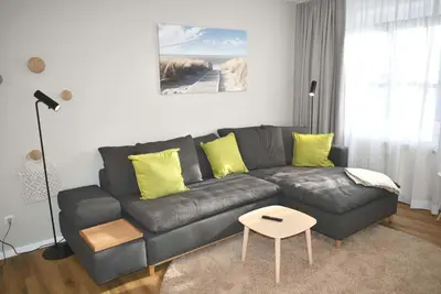 Ein Sitzbereich in der Unterkunft Ostseeallee 4 Ferienwohnung Nr 21 Salz & Meer