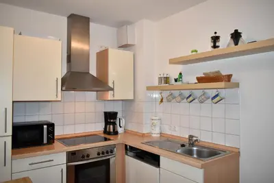 Küche/Küchenzeile in der Unterkunft Residenz Johannsens Ferienwohnung Nr 04