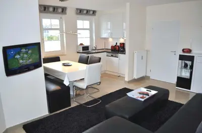 TV/Unterhaltungsangebot in der Unterkunft Strandhotel Ferienwohnung Nr 10