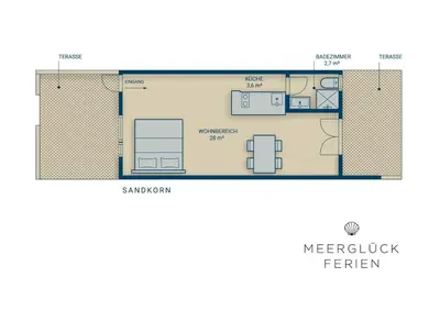 Grundriss der Unterkunft Amselweg - Sandkorn