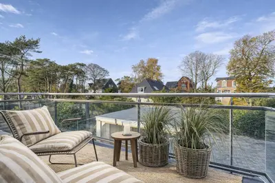Ein Balkon oder eine Terrasse in der Unterkunft Strandglück