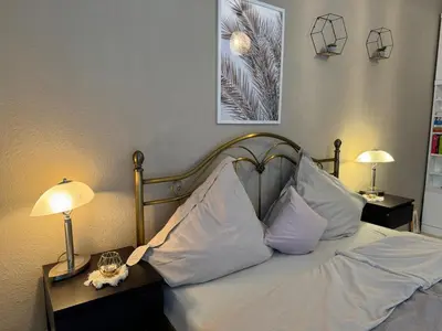 Ein Bett oder Betten in einem Zimmer der Unterkunft Zwei Zimmer Natur und Luxus Ferienwohnung mit Garten