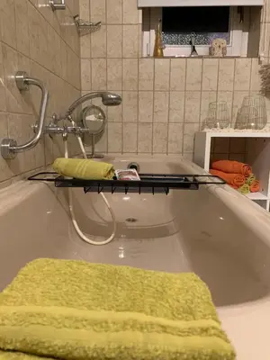 Ein Badezimmer in der Unterkunft Zwei Zimmer Natur und Luxus Ferienwohnung mit Garten