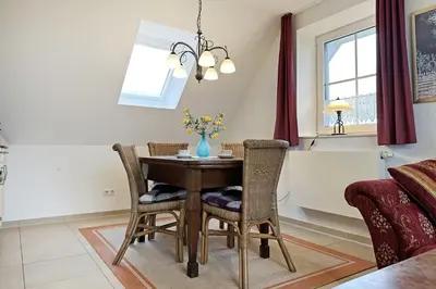 Ein Sitzbereich in der Unterkunft Bellevue Ferienwohnung