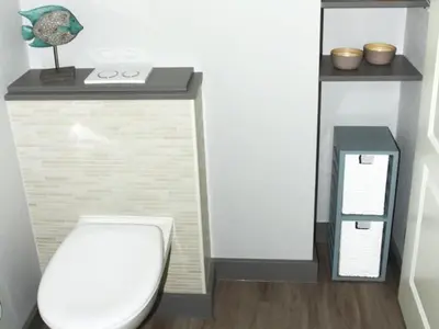 Ein Badezimmer in der Unterkunft Fährenkieker