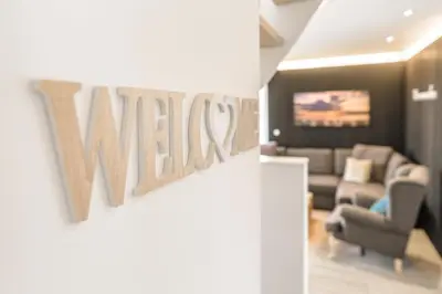 Ein Sitzbereich in der Unterkunft Baltic House Penthousewohnung Seebrücke