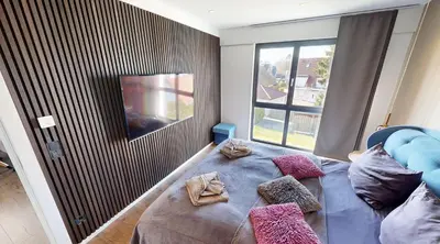 Ein Bett oder Betten in einem Zimmer der Unterkunft Ocean House Traum