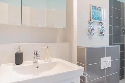 Ein Badezimmer in der Unterkunft Ferienwohnung Urlaubsflair