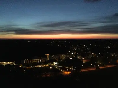 Blick auf den Sonnenuntergang/Sonnenaufgang von der Ferienwohnung aus oder aus der Nähe