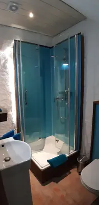 Ein Badezimmer in der Unterkunft Ferienwohnung Kontor im Traufenhaus