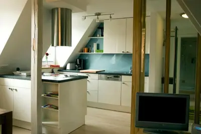 Küche/Küchenzeile in der Unterkunft Appartement Meißner - Strand-und Bahnhofsnah