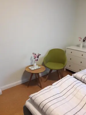 Ein Bett oder Betten in einem Zimmer der Unterkunft Appartement Siri - Strand- und Bahnhofsnah